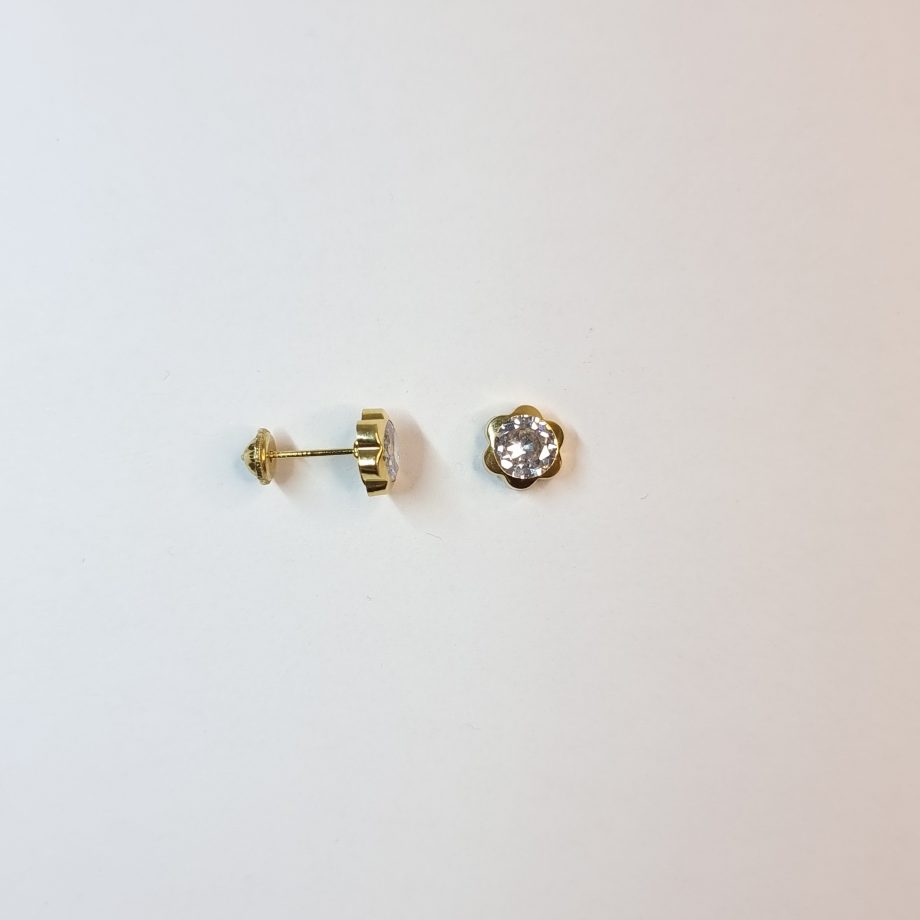 Brincos Estrela Ouro 18kt com Zircônia