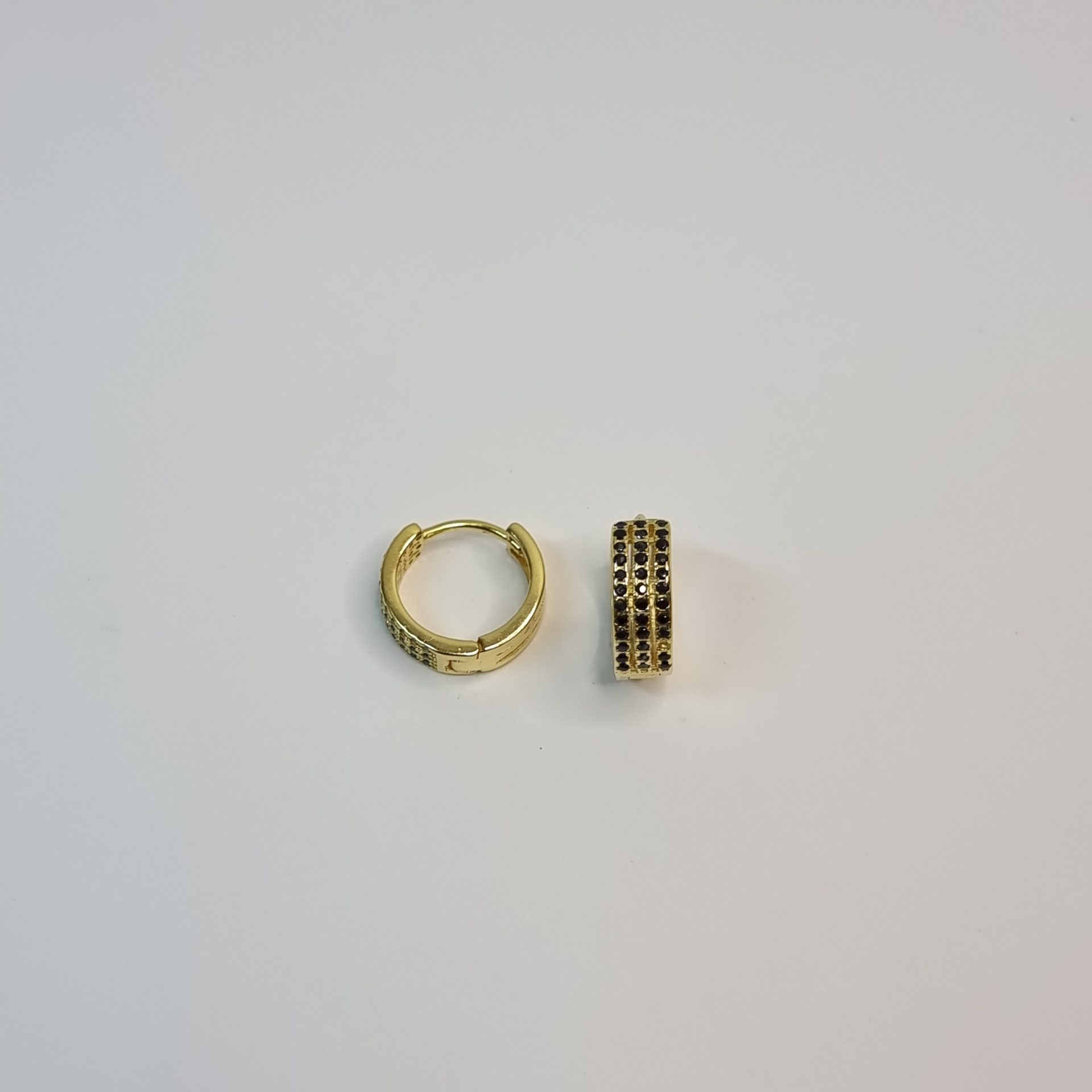 Brincos Prata Dourada com Zircônias