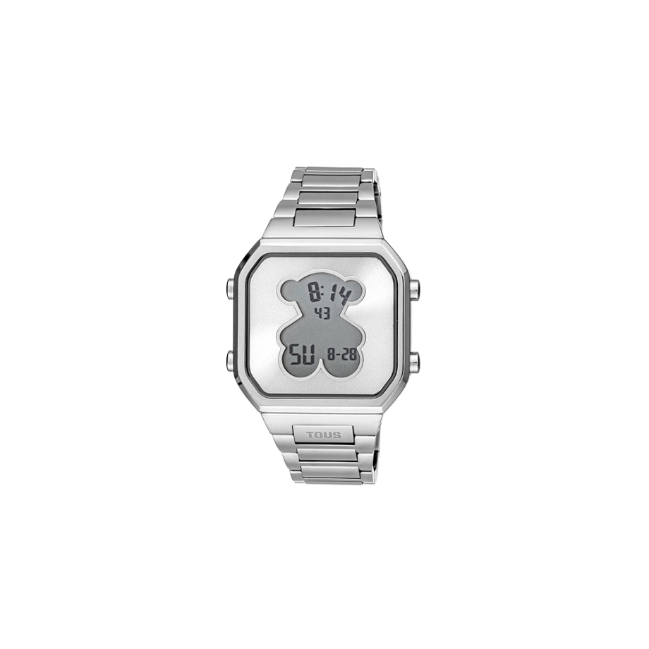 Relógio digital com bracelete em aço SS D-BEAR