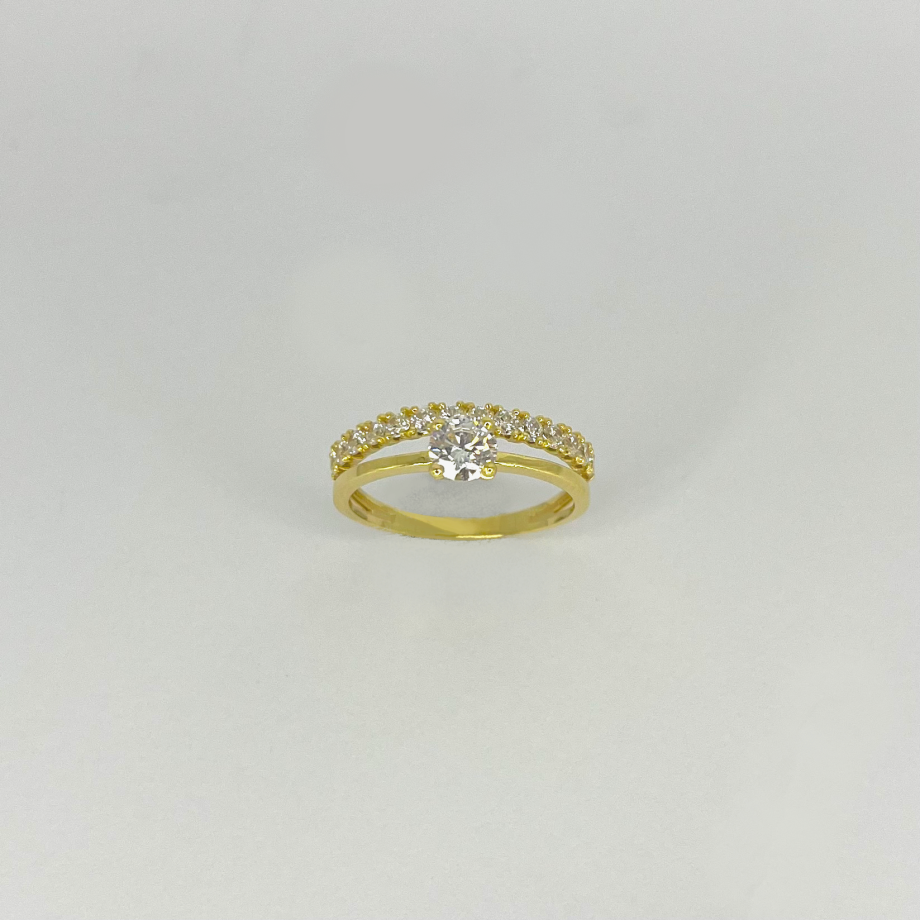 Anel Ouro 19.2Kt 2 filas