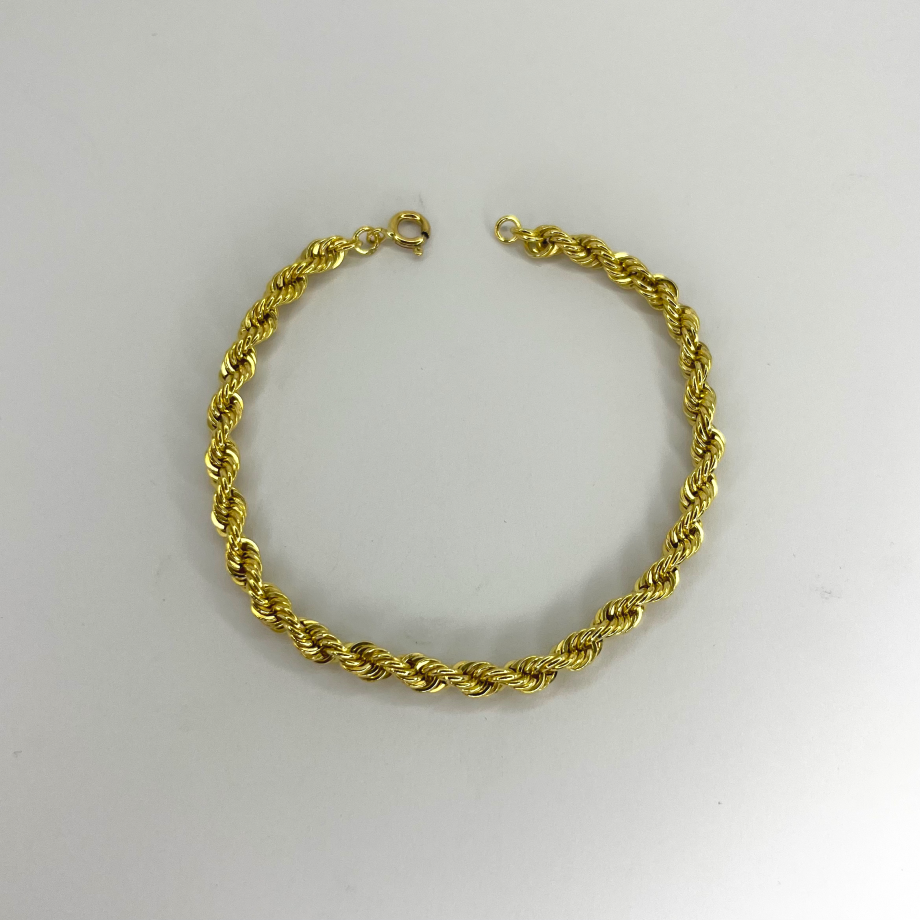 Pulseira Ouro 19.2kt Estilo Corda