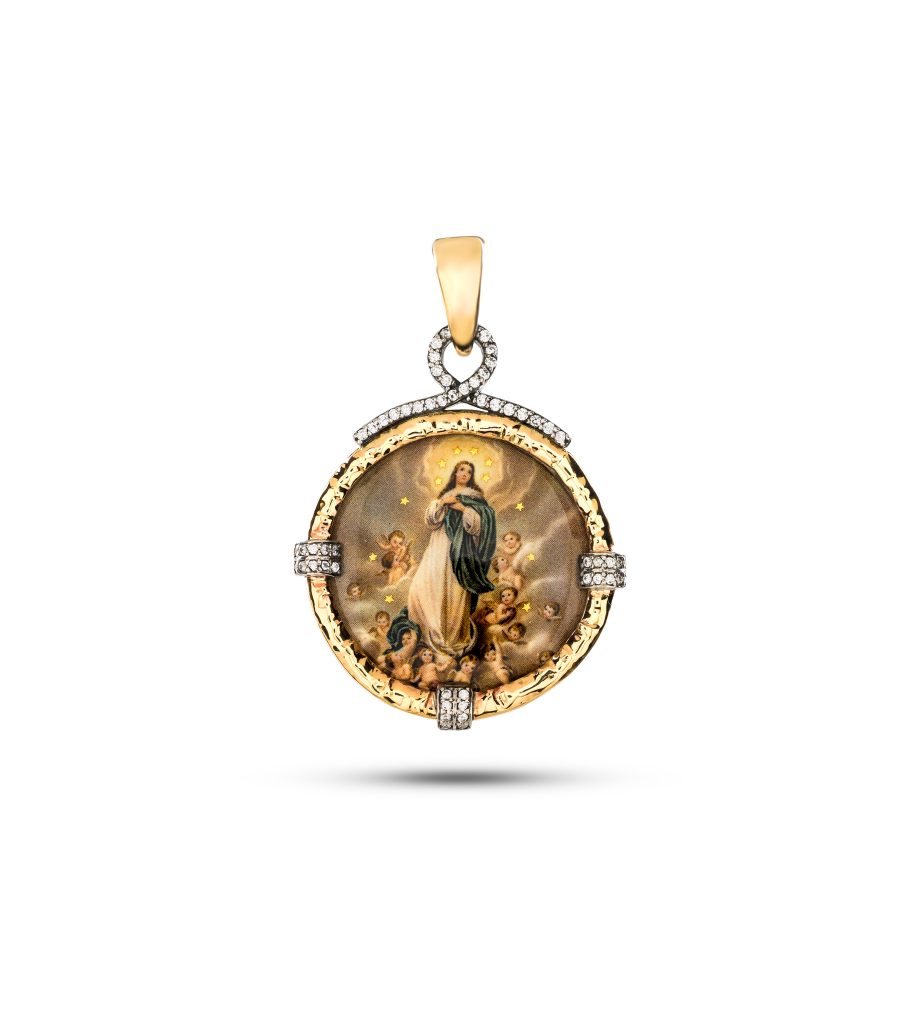 Medalha Gumus Prata e Ouro 9kt Nossa Senhora da Conceição