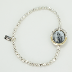 Pulseira Gumus Prata e Ouro 9kt Nossa Senhora do Carmo