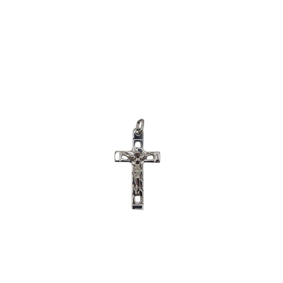Medalha em Prata Barbela com Cristo