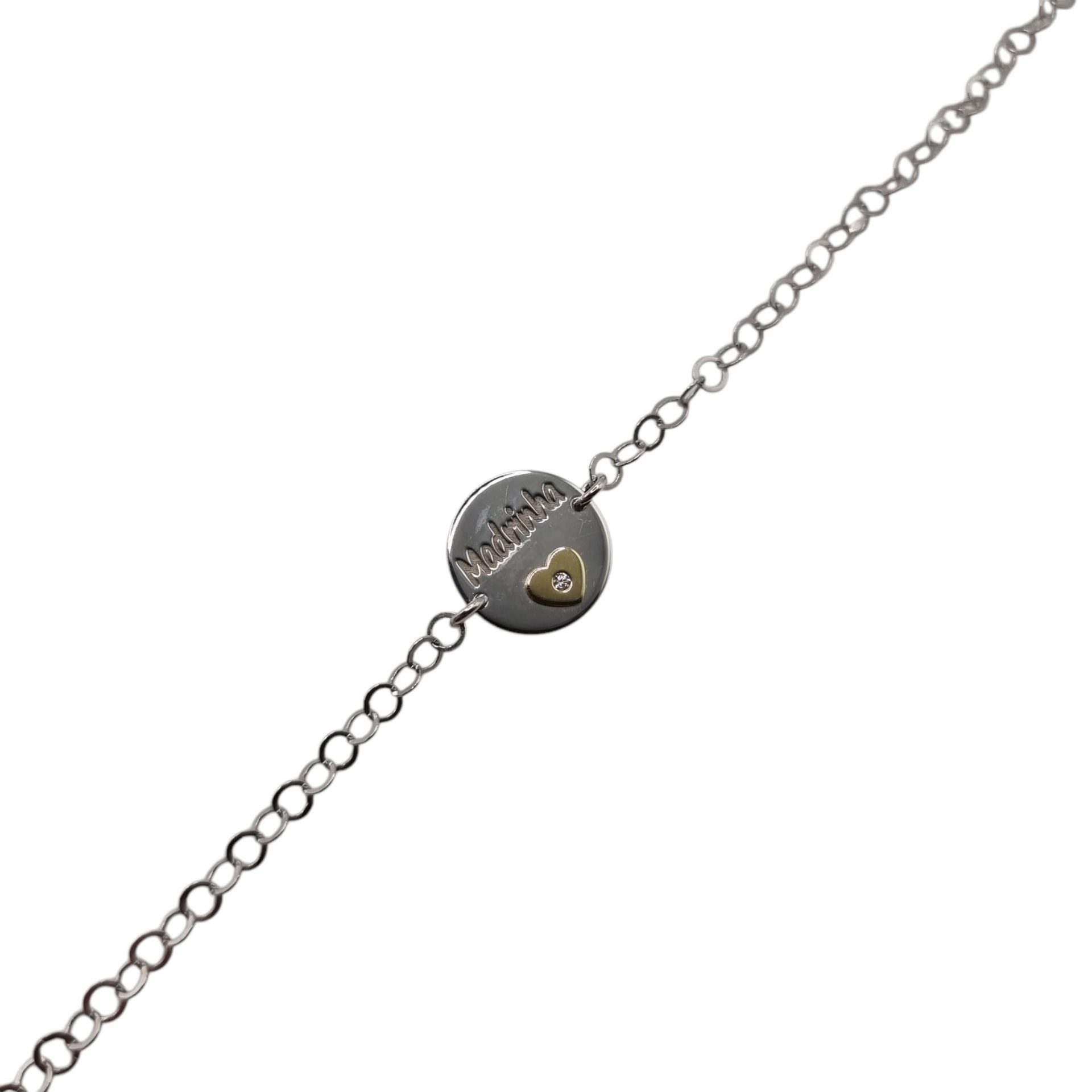 Pulseira Prata Bicolor Madrinha com Zircónia