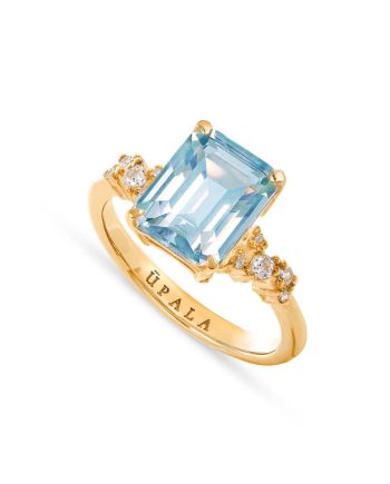 Anel Upala em Ouro 19.2kt com Topázio e Diamantes