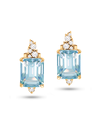 Brincos Upala em Ouro 19.2kt com Topázio e Diamantes