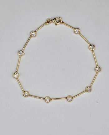 Pulseira Prata Dourada com Zircônias