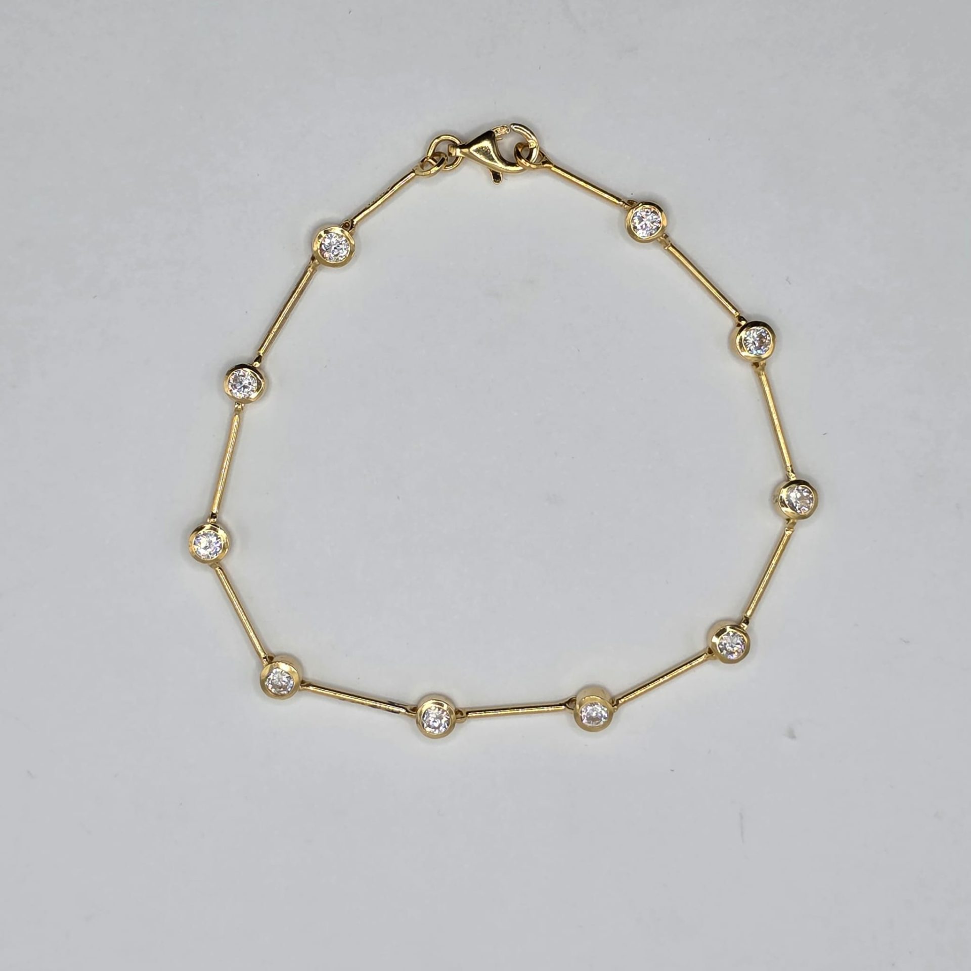 Pulseira Prata Dourada com Zircônias