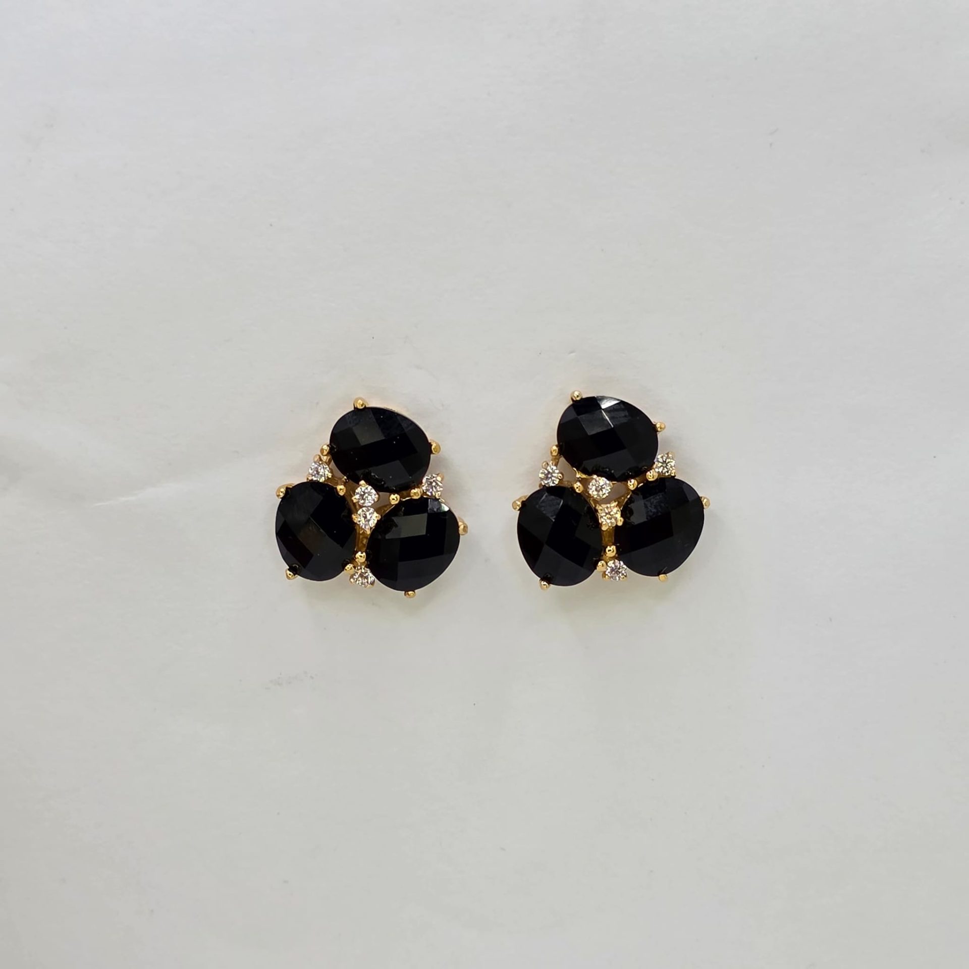 Brincos Prata Dourada 3 Onix