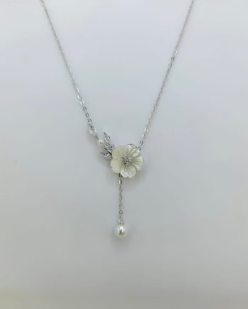 Colar Prata com Flor Madrepérola